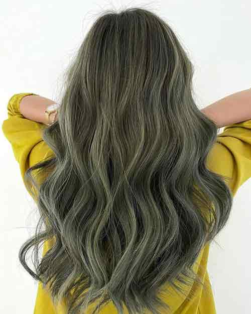 رنگ مو زیتونی - خاکستری
